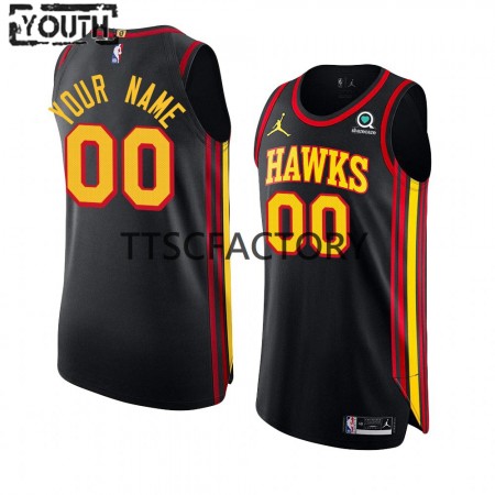 Maillot Basket Enfant Atlanta Hawks Personnalisé Jordan 2022-23 Statement Edition Noir Swingman